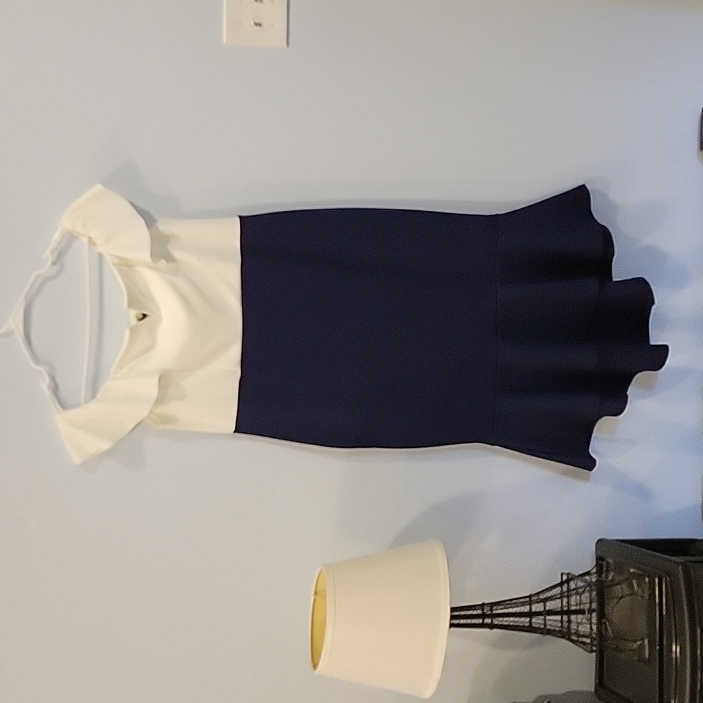 Gorgeous Navy and Cream Dress, 14